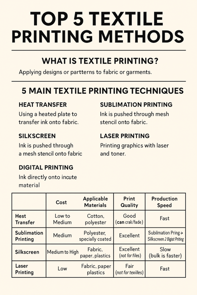 Top 5 Textile Printing Methods Pros, Costs & How to Choose