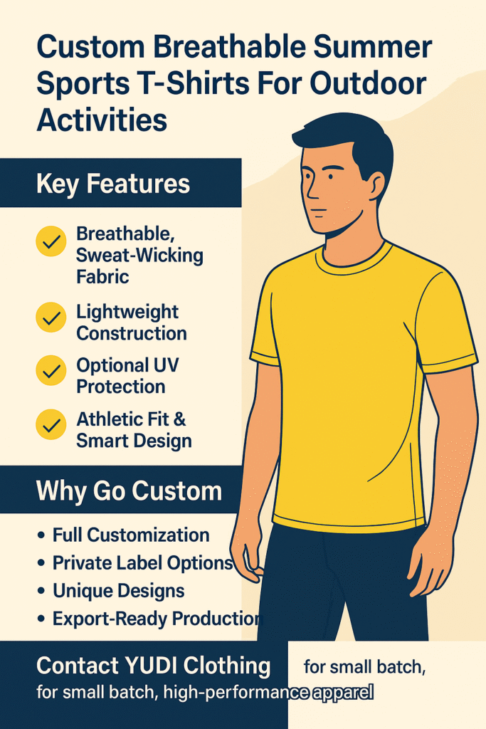 Custom Breathable Summer Sports T-Shirts OEM Activewear Manufacturer – YUDI Clothing